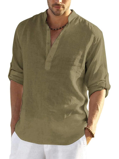 Cotton-Linen Long Sleeve Shirt