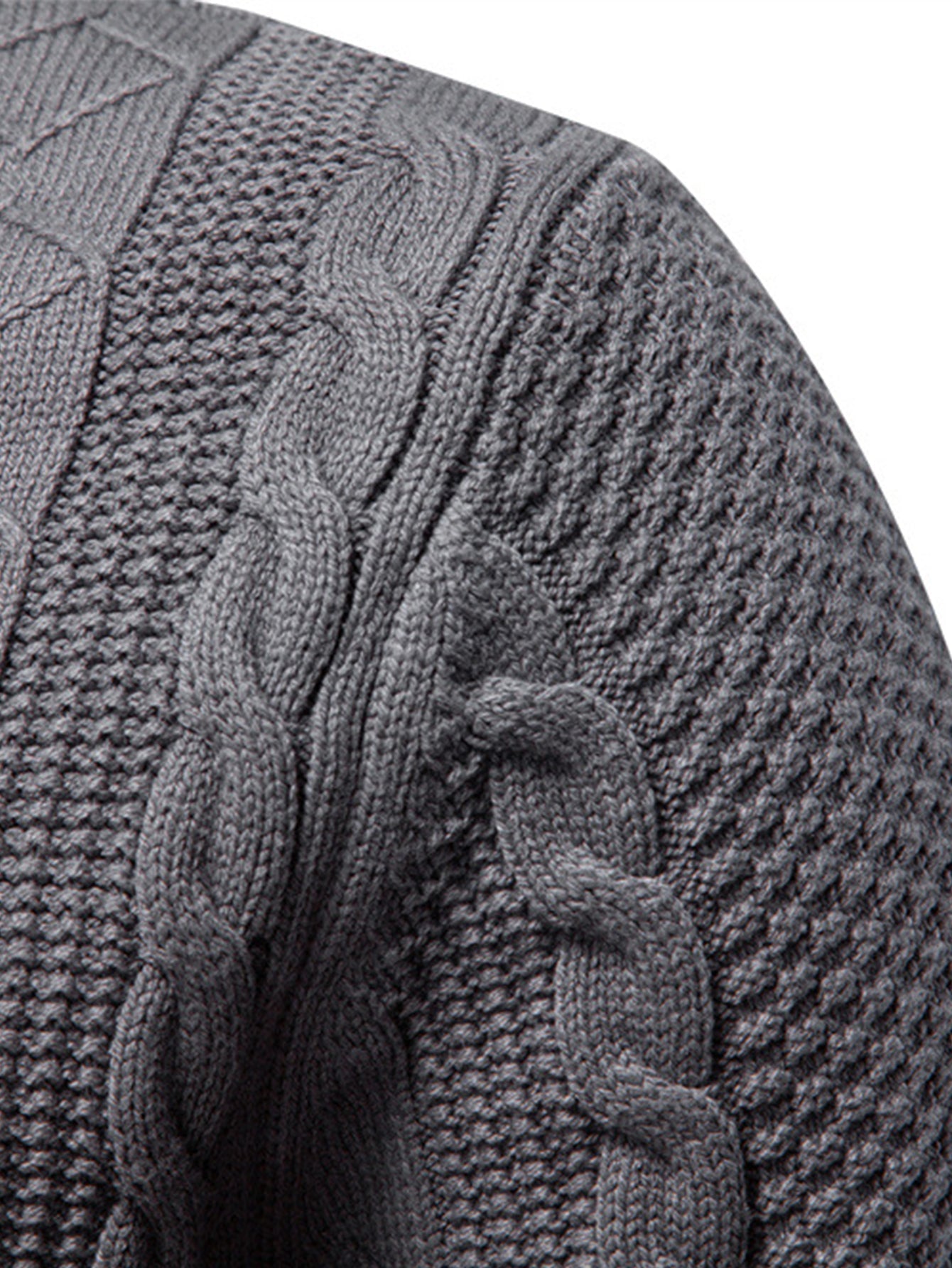 Cable Knit Zip Up Cardigan