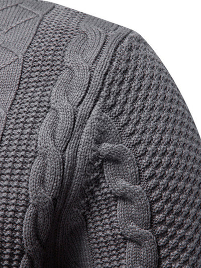 Cable Knit Zip Up Cardigan