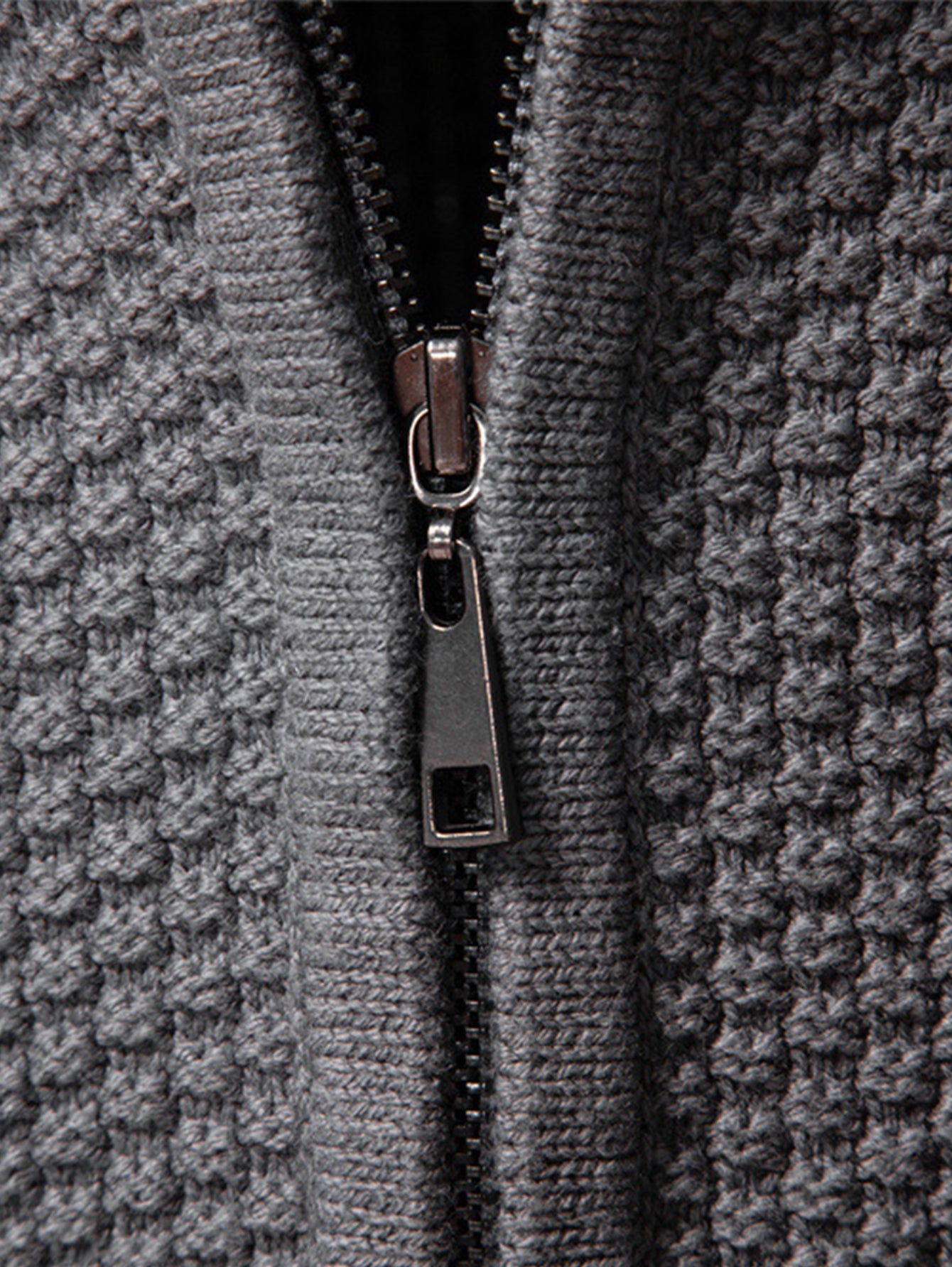 Cable Knit Zip Up Cardigan