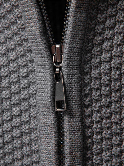 Cable Knit Zip Up Cardigan