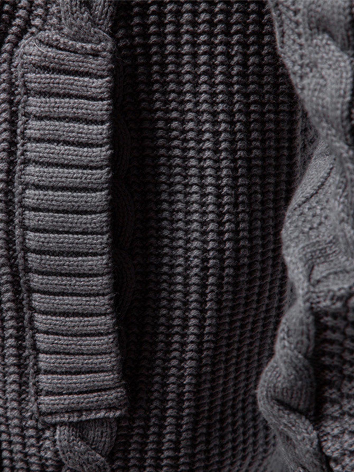 Cable Knit Zip Up Cardigan