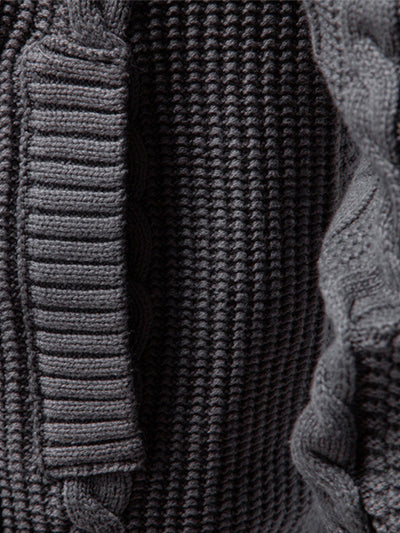 Cable Knit Zip Up Cardigan