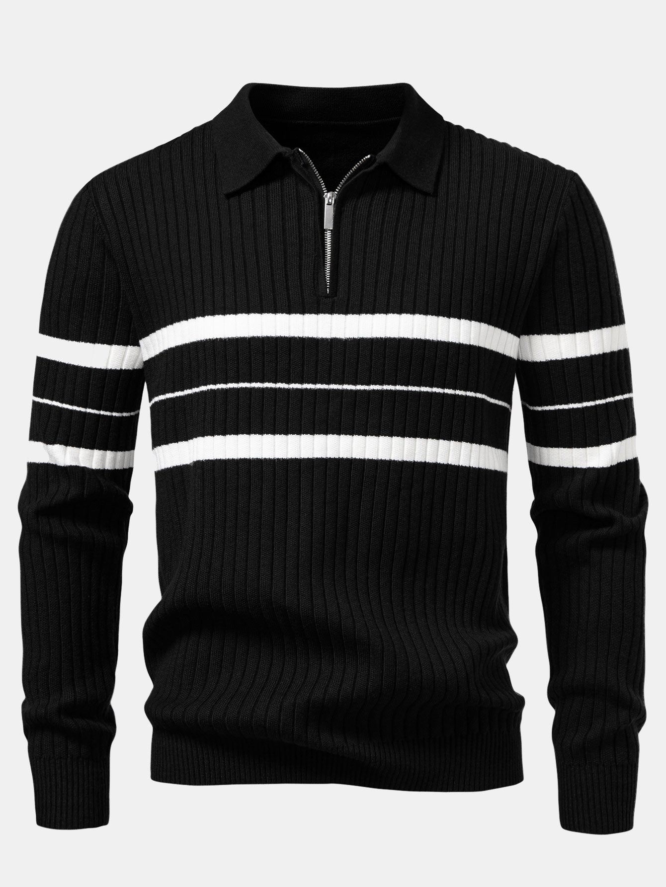 Striped Ribbed Knit Pullover