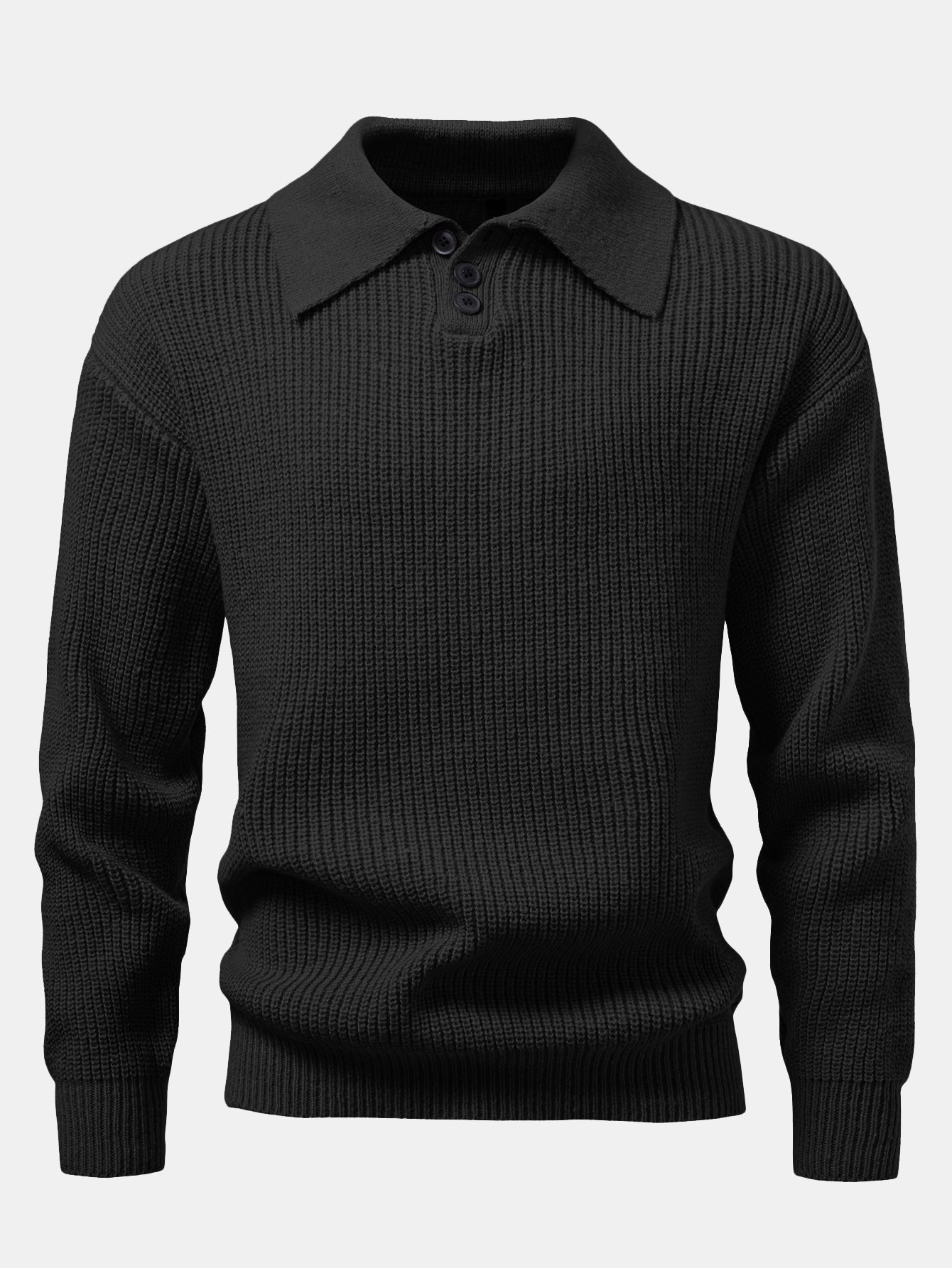 Asher Knitted Long Sleeve Polo