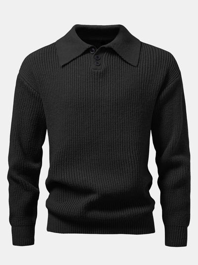 Asher Knitted Long Sleeve Polo