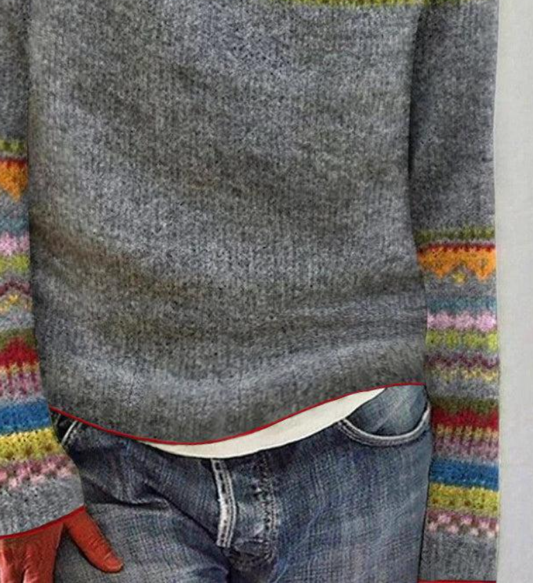 V-Neck Long Sleeve Knitted Sweater