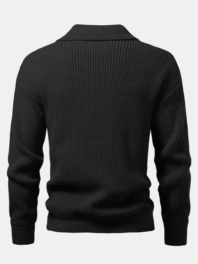 Asher Knitted Long Sleeve Polo