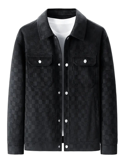 Checked Suede Jacket