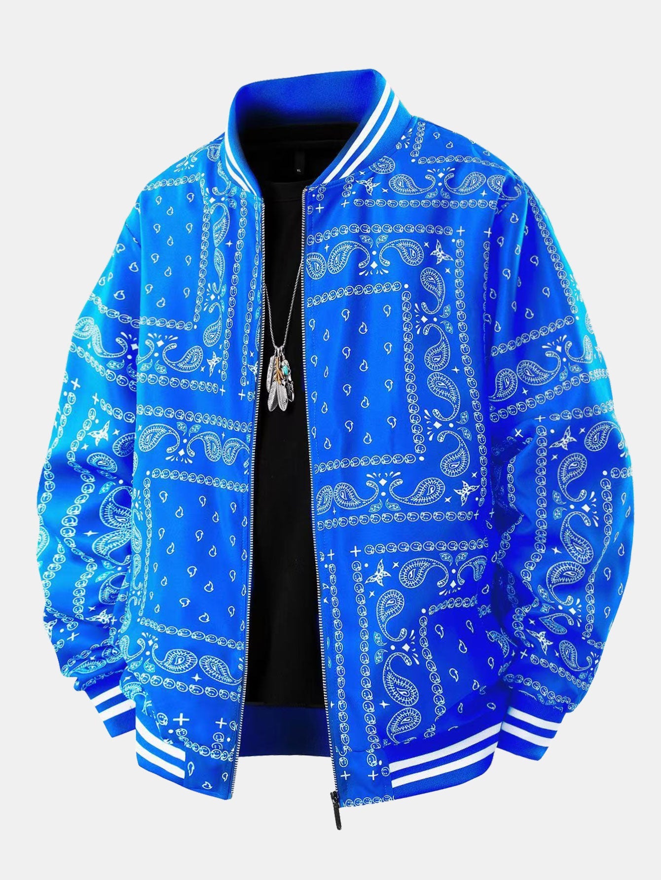 Paisley Print Bomber Jacket
