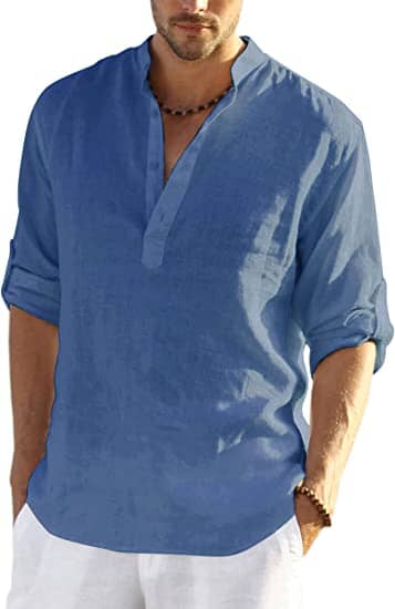 Cotton-Linen Long Sleeve Shirt