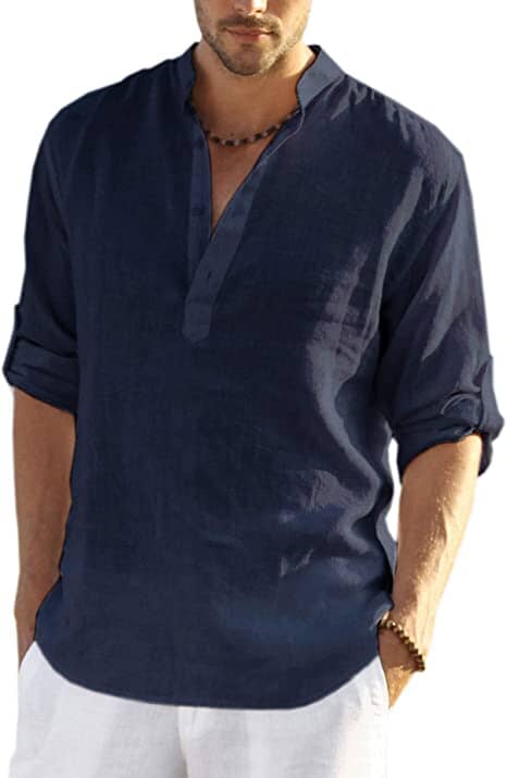 Cotton-Linen Long Sleeve Shirt