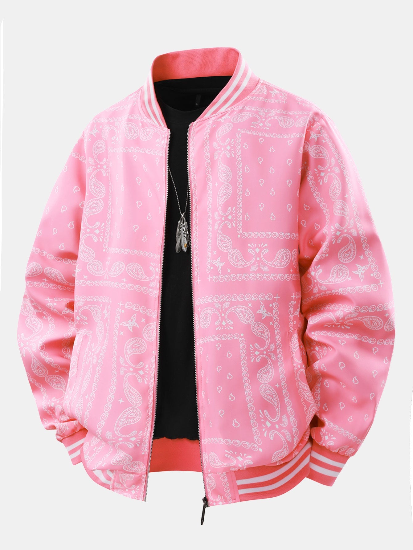 Paisley Print Bomber Jacket