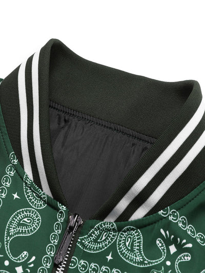 Paisley Print Bomber Jacket