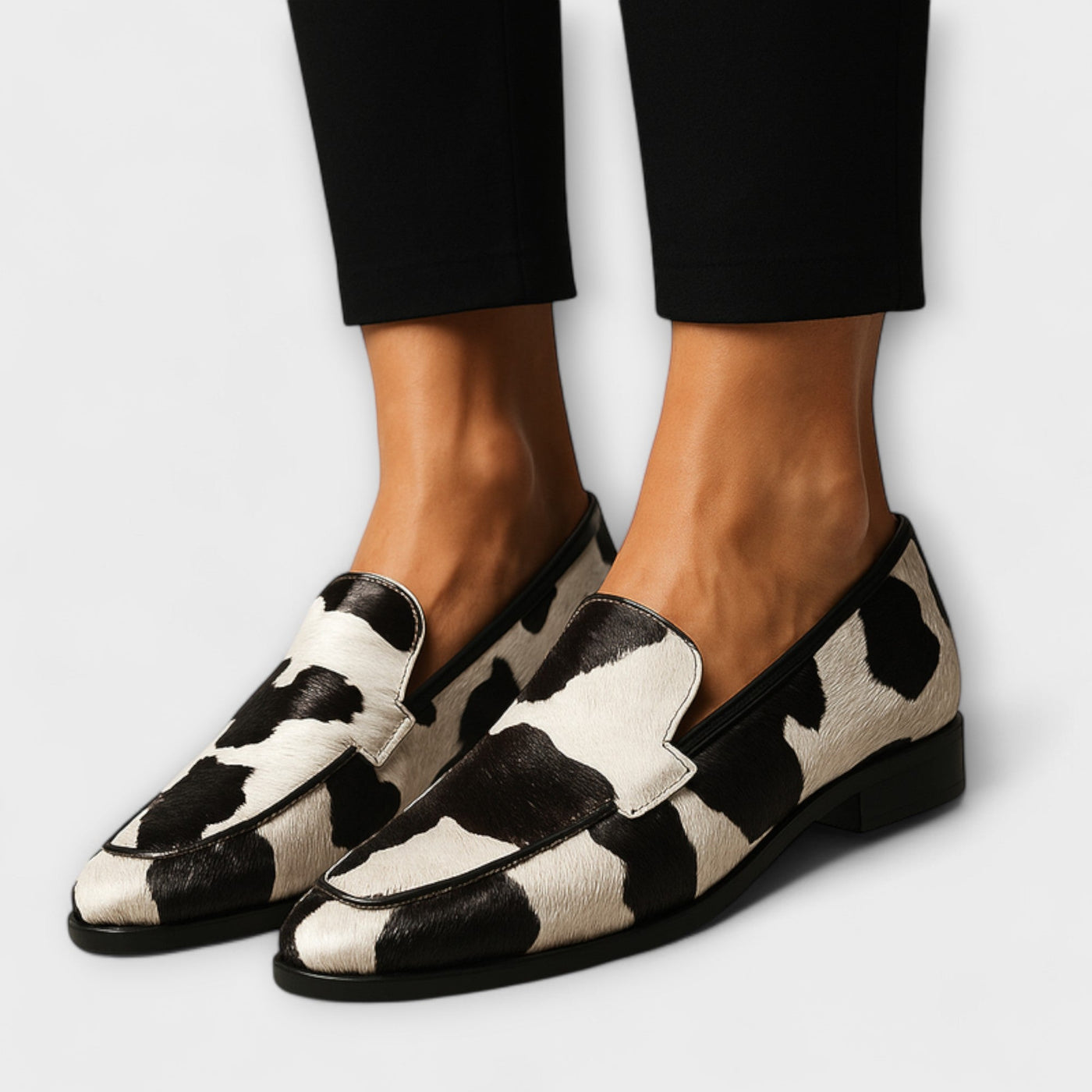 Cow Print Loafers