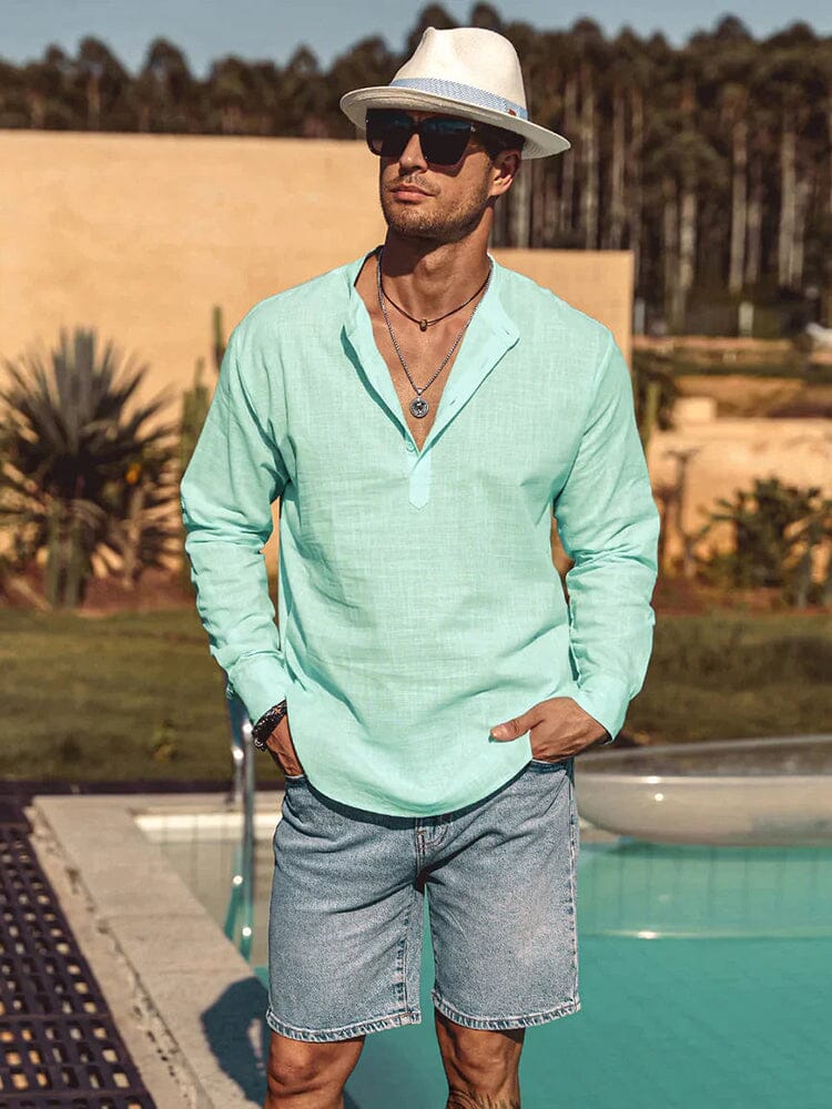 Cotton-Linen Long Sleeve Shirt