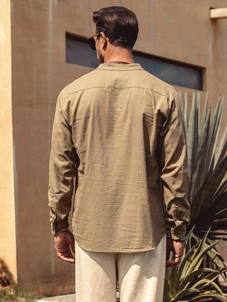 Cotton-Linen Long Sleeve Shirt