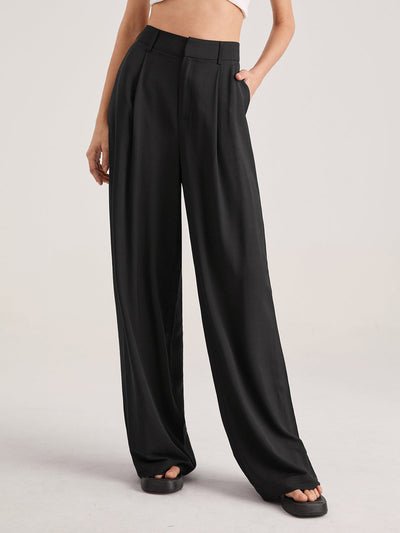 High-Waisted Wide-Leg Trousers