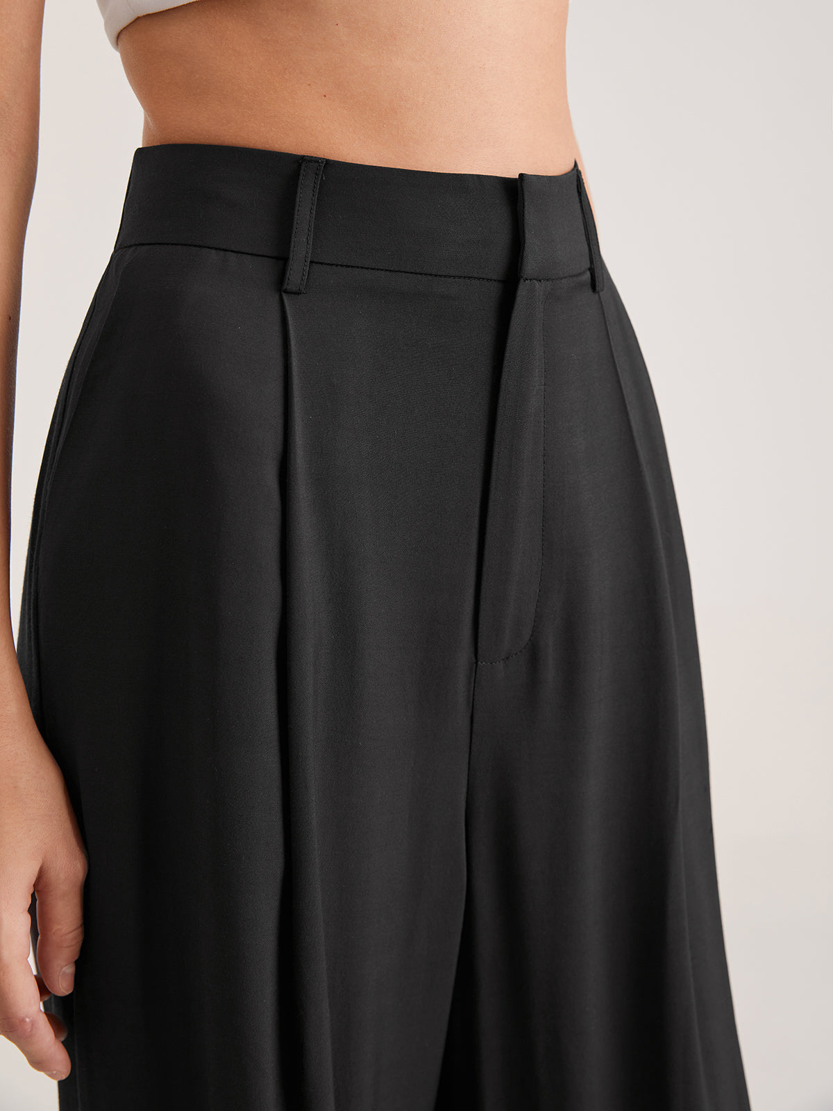 High-Waisted Wide-Leg Trousers