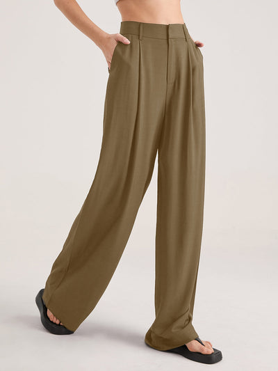 High-Waisted Wide-Leg Trousers
