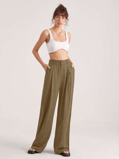 High-Waisted Wide-Leg Trousers
