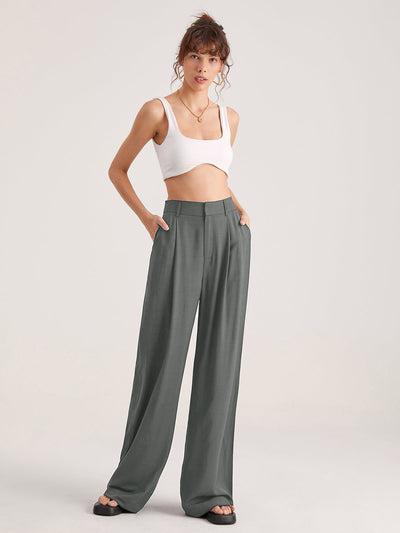 High-Waisted Wide-Leg Trousers