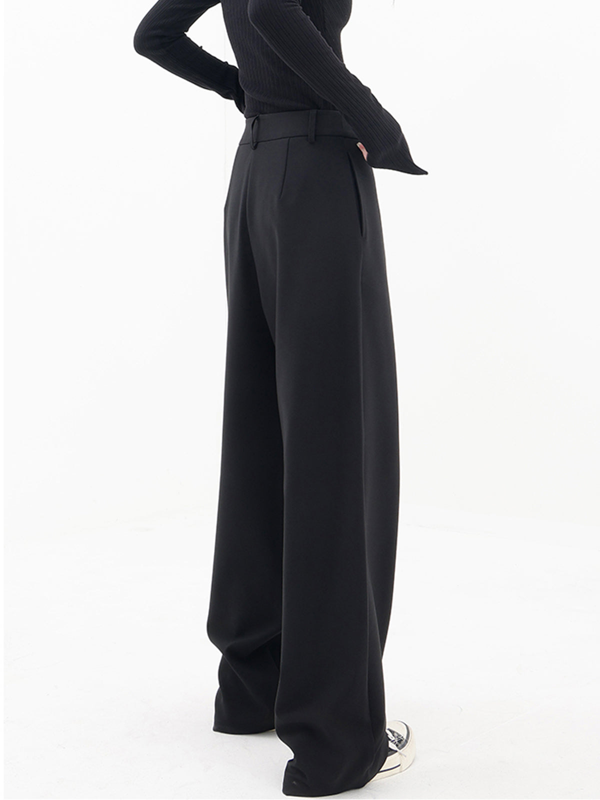 Asymmetric Wide-Leg Trousers