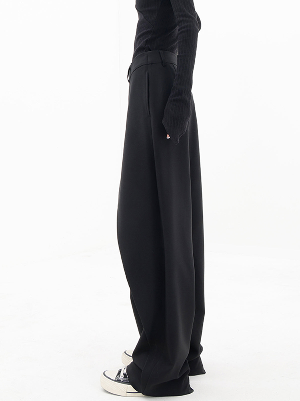 Asymmetric Wide-Leg Trousers