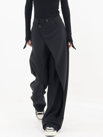Asymmetric Wide-Leg Trousers