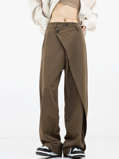 Asymmetric Wide-Leg Trousers