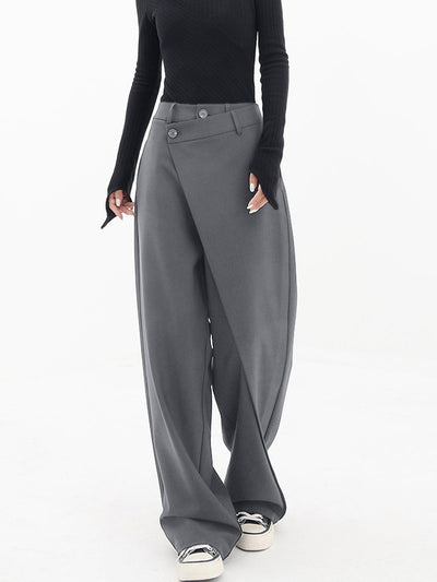 Asymmetric Wide-Leg Trousers