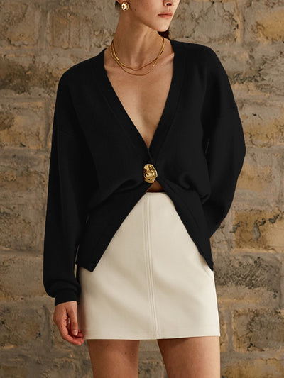 V-Neck Knitted Cardigan