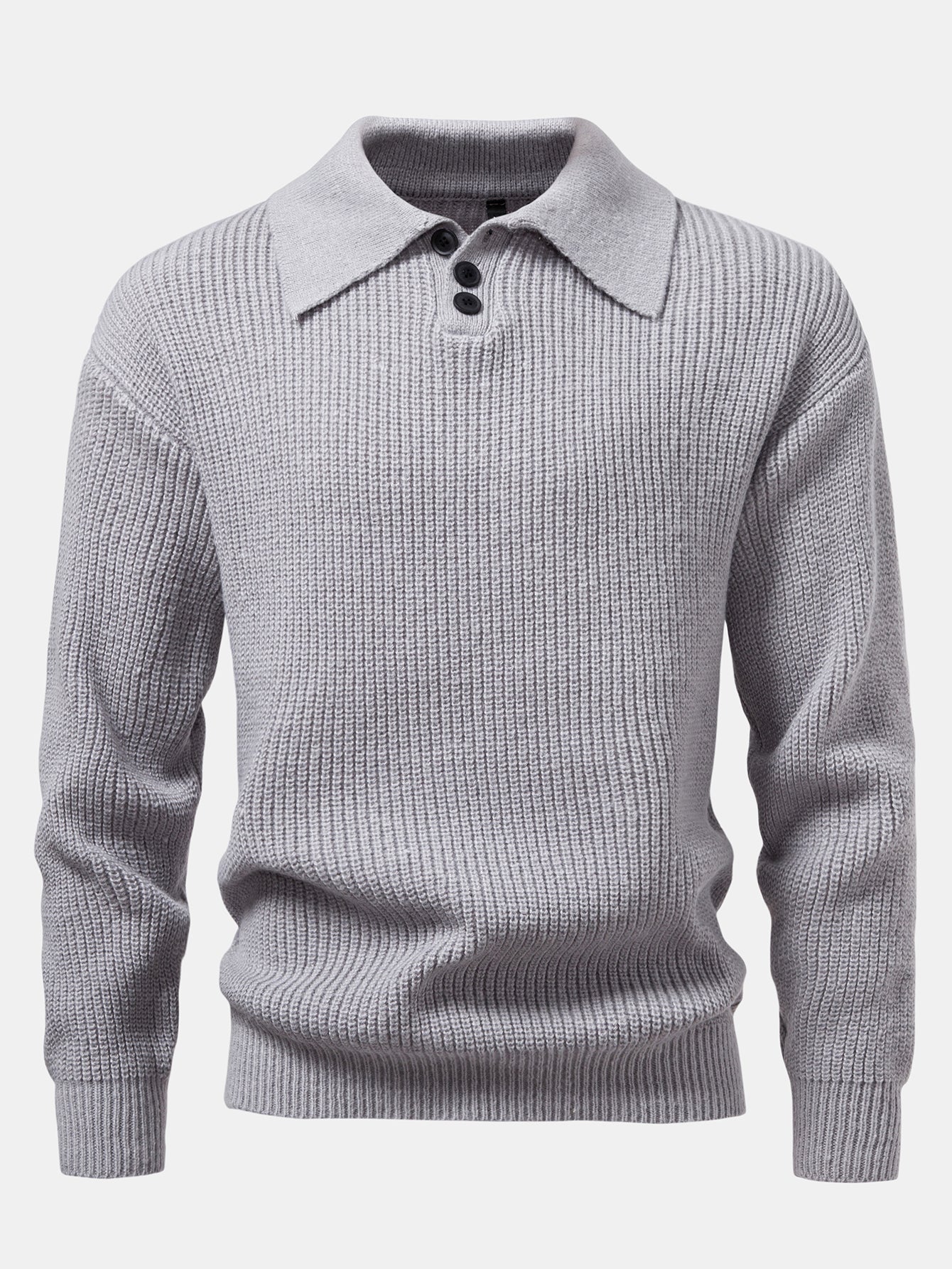 Asher Knitted Long Sleeve Polo