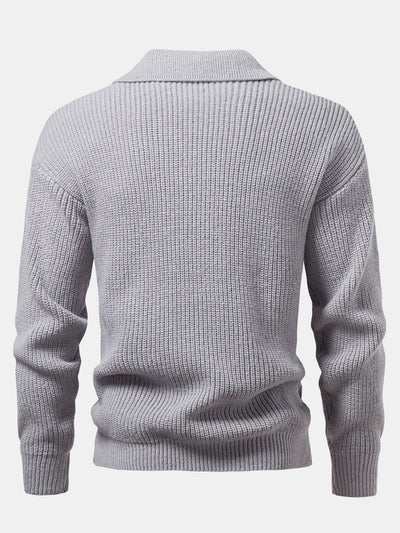 Asher Knitted Long Sleeve Polo