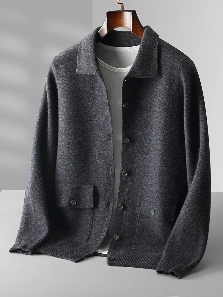 Andrei Collared Wool Cardigan