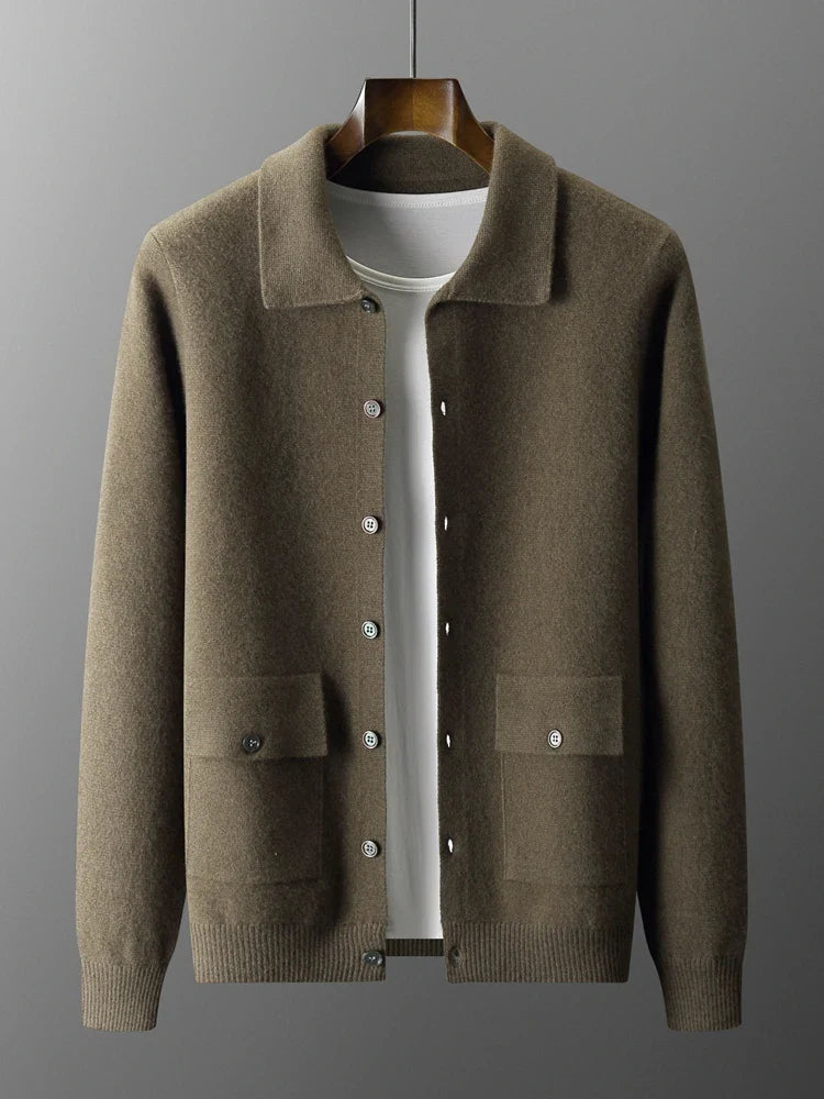 Andrei Collared Wool Cardigan