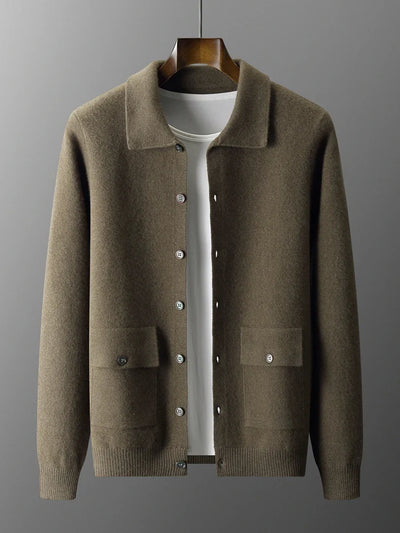 Andrei Collared Wool Cardigan