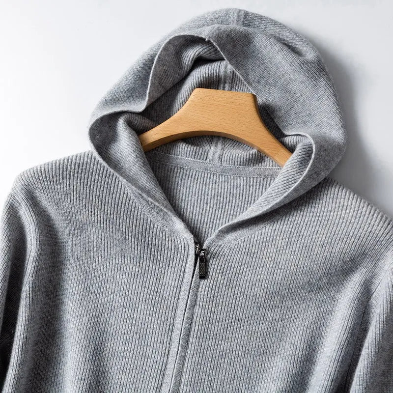 Luke Knitted Zip Up Hoodie