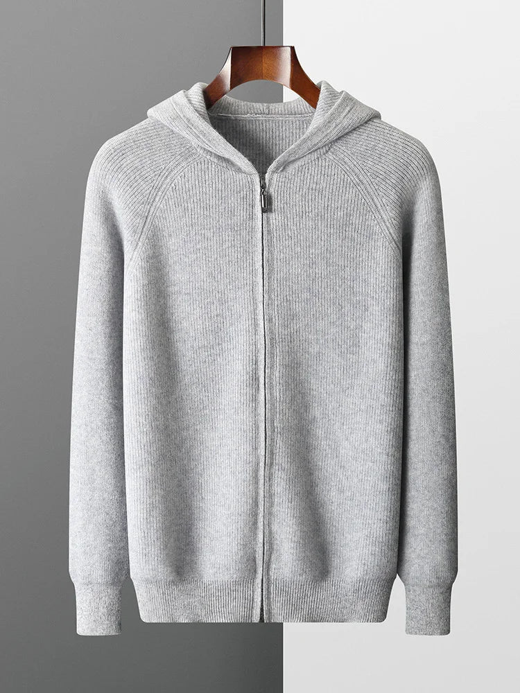 Luke Knitted Zip Up Hoodie