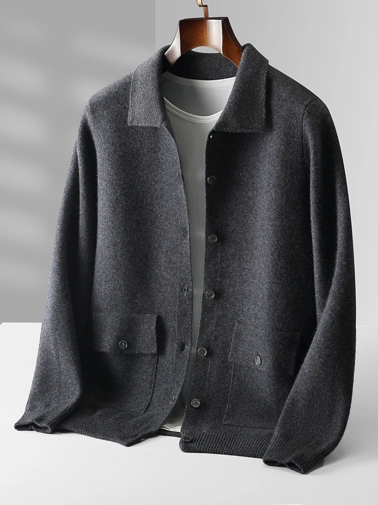 Andrei Collared Wool Cardigan