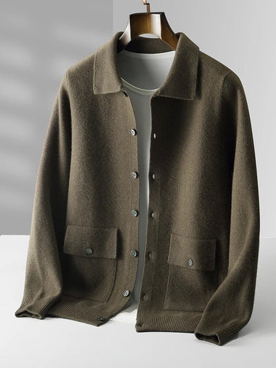 Andrei Collared Wool Cardigan
