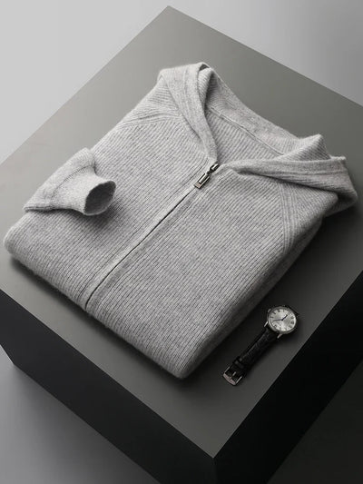 Luke Knitted Zip Up Hoodie