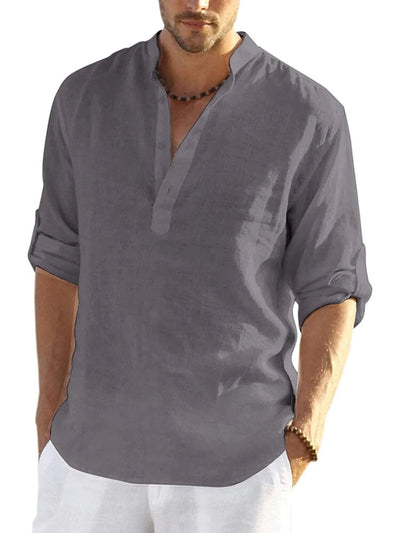 Cotton-Linen Long Sleeve Shirt