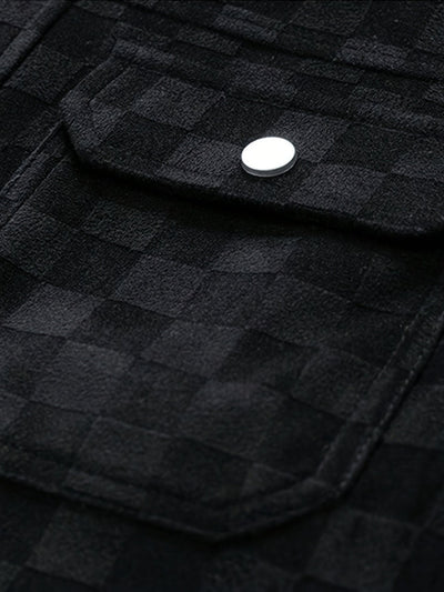 Checked Suede Jacket